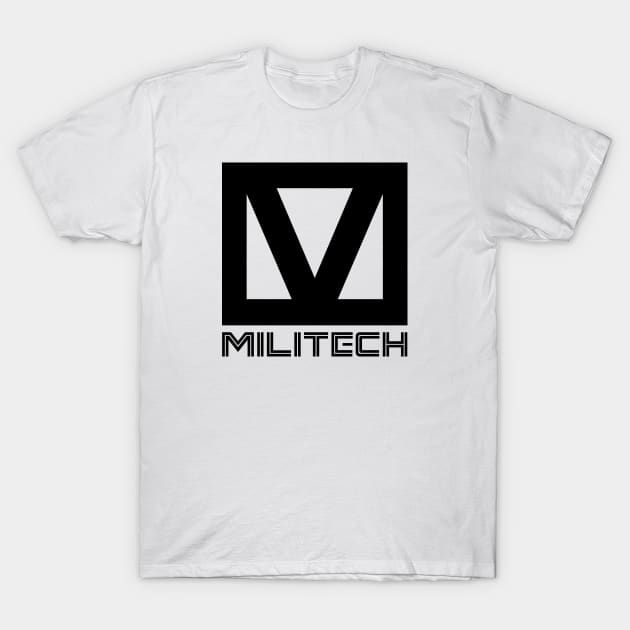 Cyberpunk Militech Logo - Black T-Shirt by Reds94